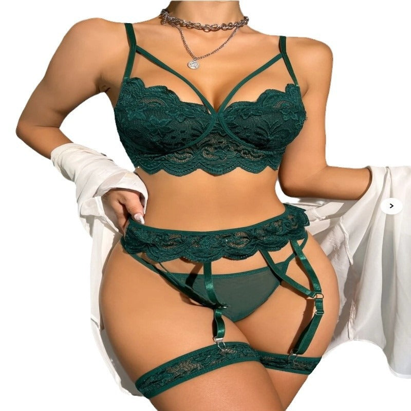 Women's Lace Stitching Bra Set