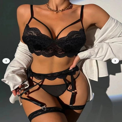 Women's Lace Stitching Bra Set