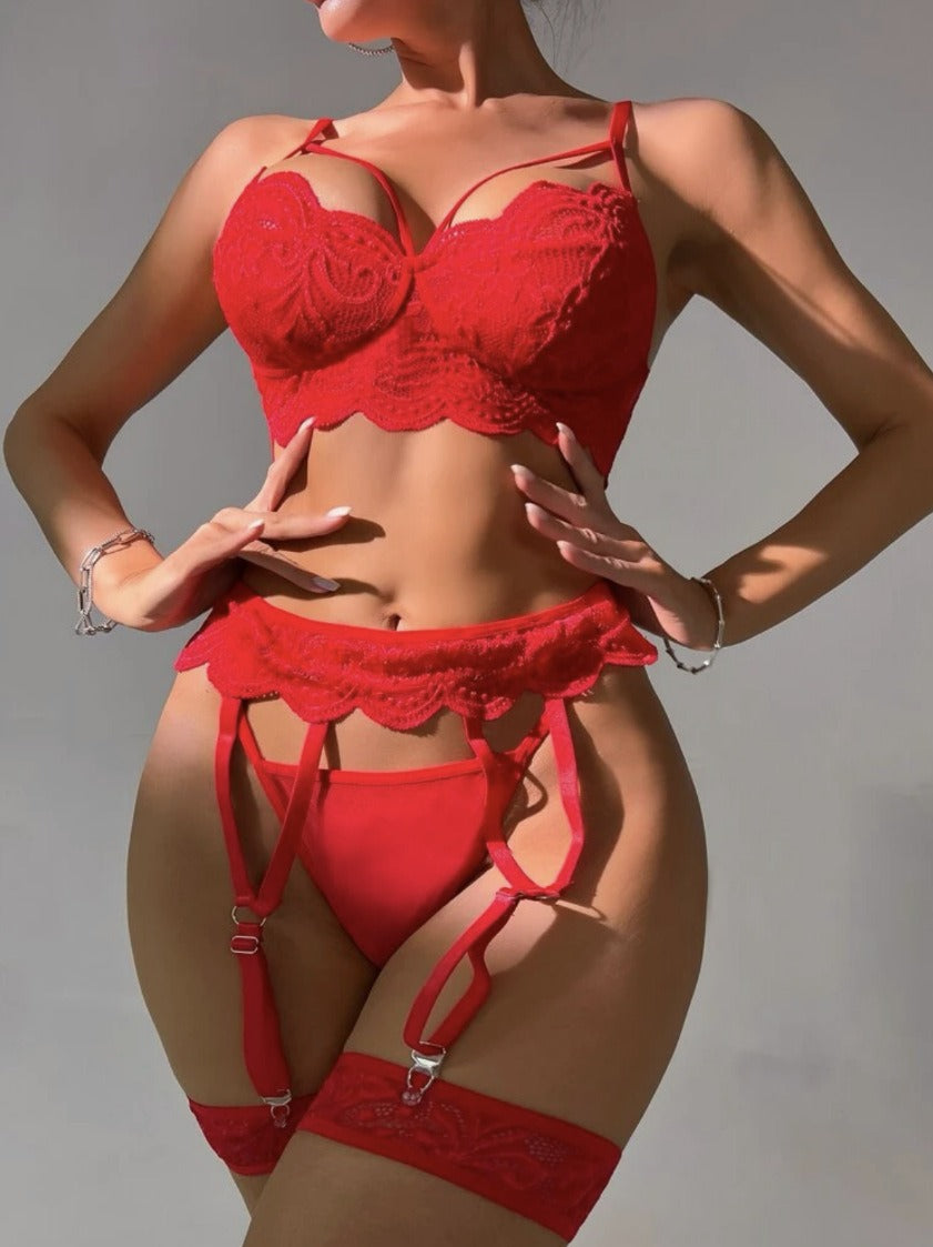 Women's Lace Stitching Bra Set
