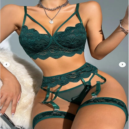 Women's Lace Stitching Bra Set